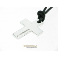 PIANEGONDA collana pendente Croce argento cordino nero referenza C0662-SB001